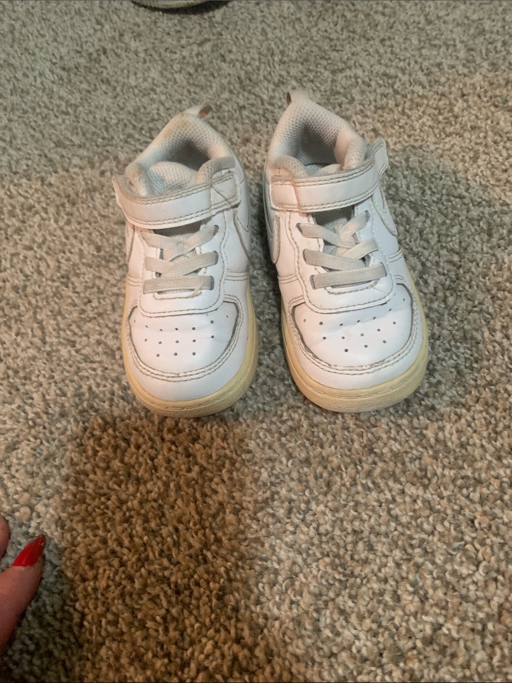 White Kids' Nike hi top Velcro Athletic Shoes - Classic Everyday Sneakers